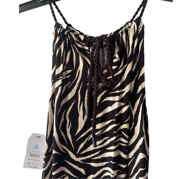 TIME AND TRU WOMEN’S ZEBRA PRINT BLACK AND CREAM HALTER KNIT DRESS SIZE XS - Picture 5 of 10